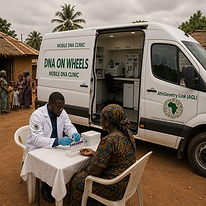 Mobile medical van for Bantu expansion DNA and Africa ancestry.