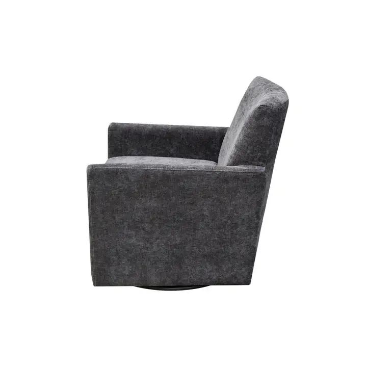 Thumbnail: Riley Swivel Accent Chair - Ebony Chenille