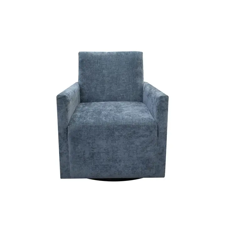 Thumbnail: Riley Swivel Accent Chair - Aqua Chenille