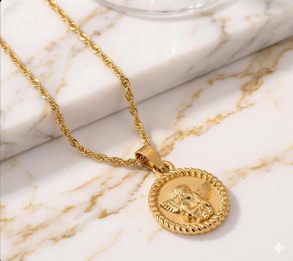 Miniature : Guardian Angel Pendant Necklace Stainless Steel
