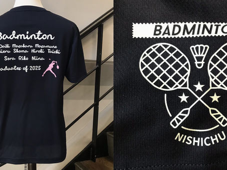 西合志中学校 バドミントン部さま、卒業記念Tシャツ🏸