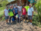 A crew of men from Horizon Church doing some framing and concrete work.