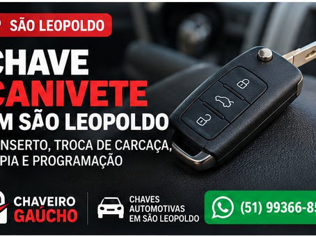 Chave automotiva canivete com lâmina retrátil e controle remoto em São Leopoldo
