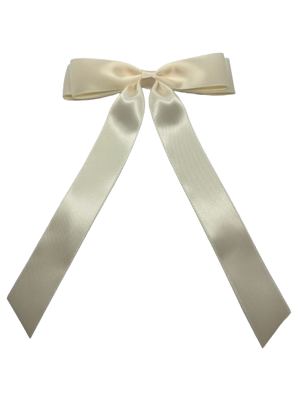 Pinça Laço Cetim Cru