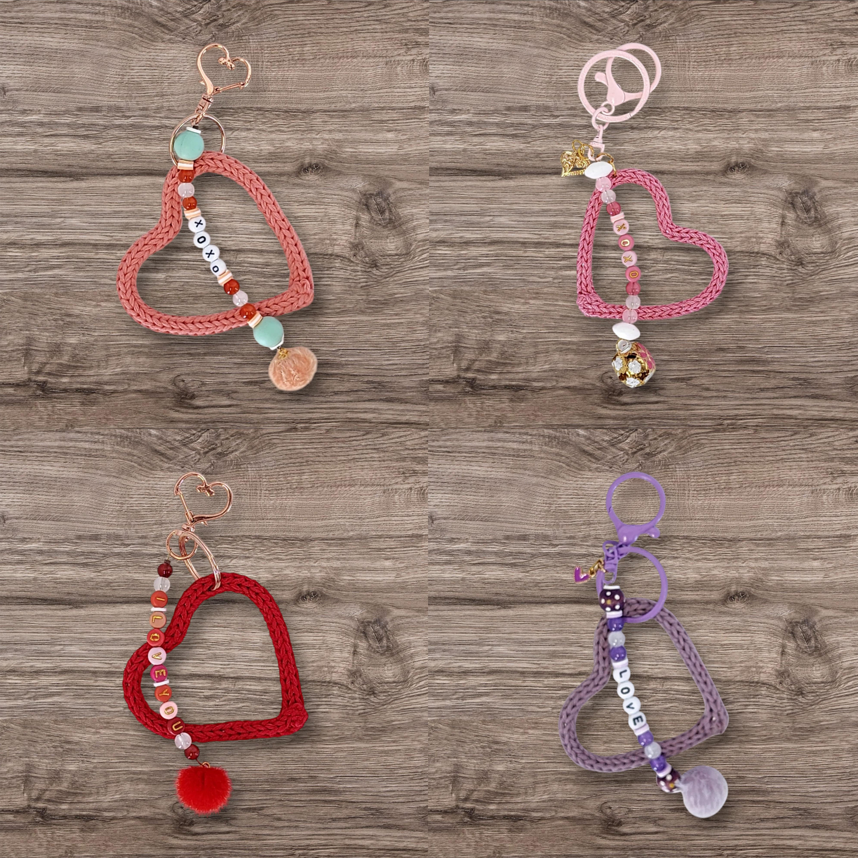 Heart Beaded Keychains/Bag Chains