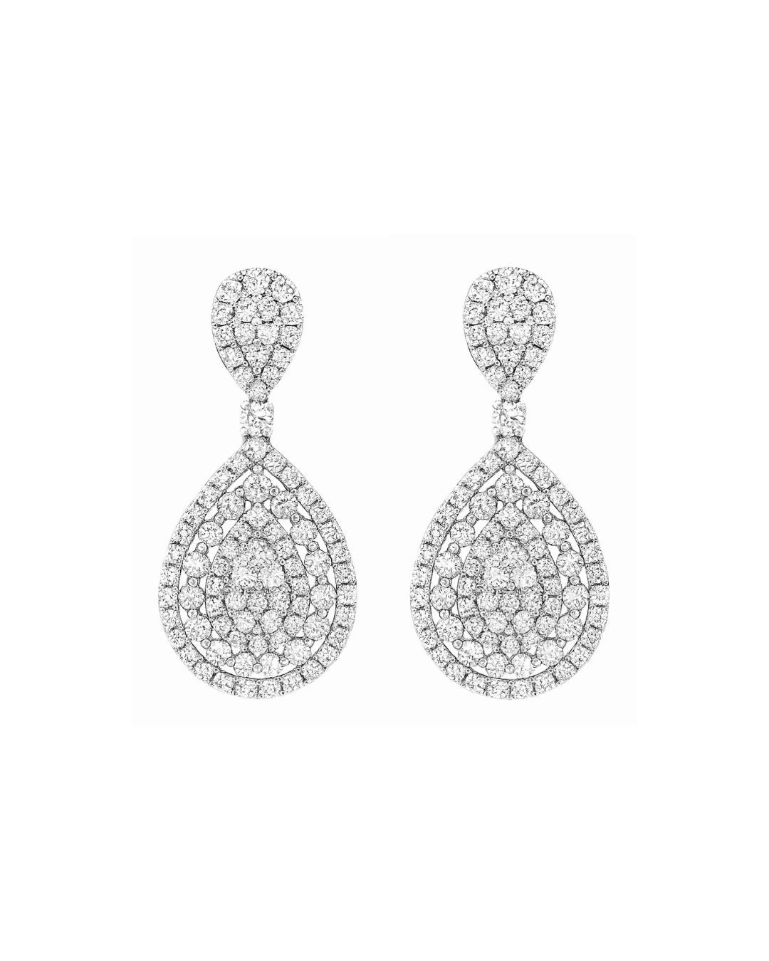 18k White Gold Diamond Earrings