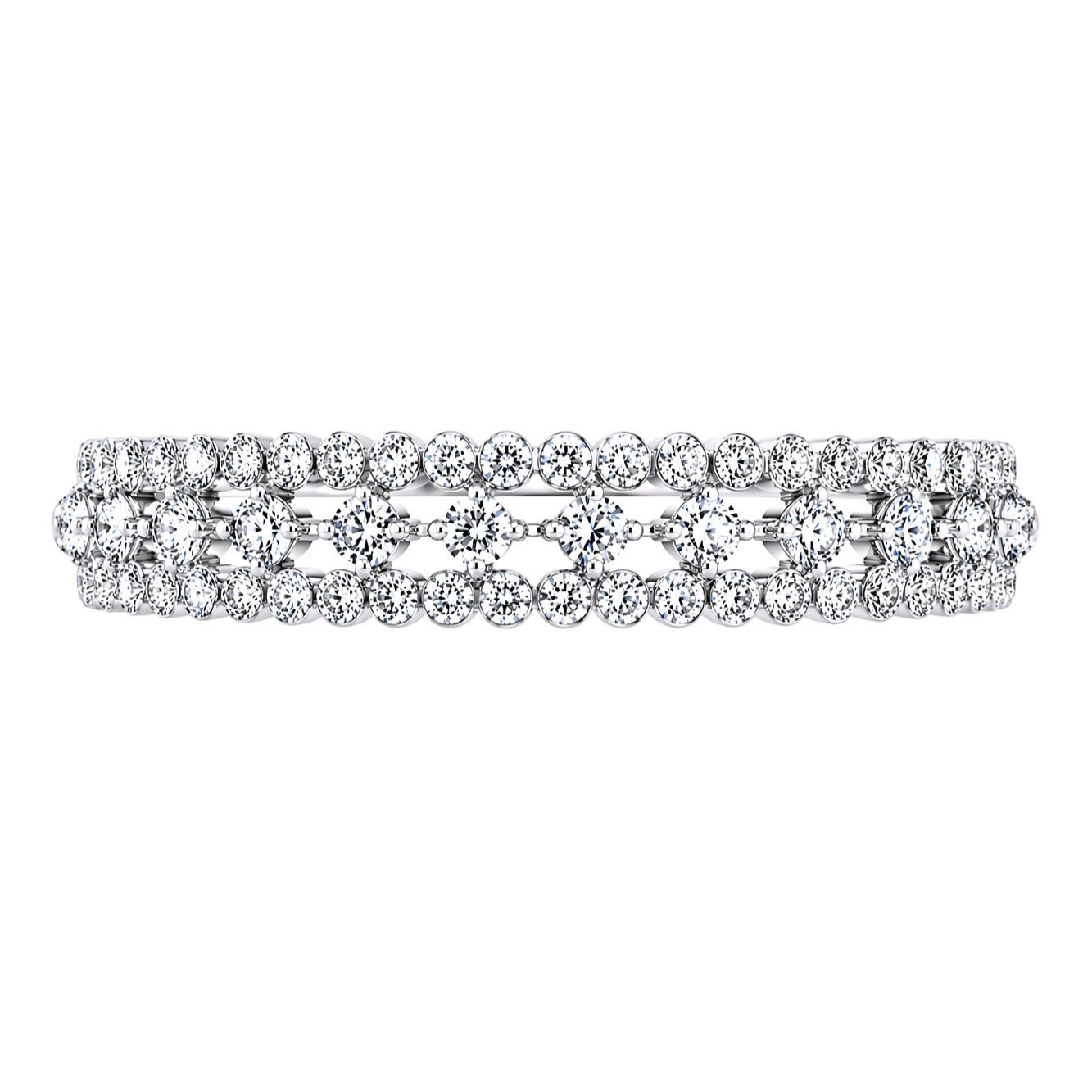 18k White Gold Diamond Bangle