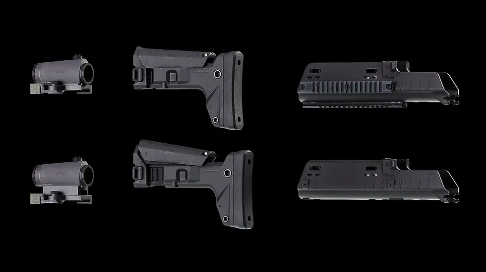 Handguard, Stock and Optical Sight for Unreal Engine