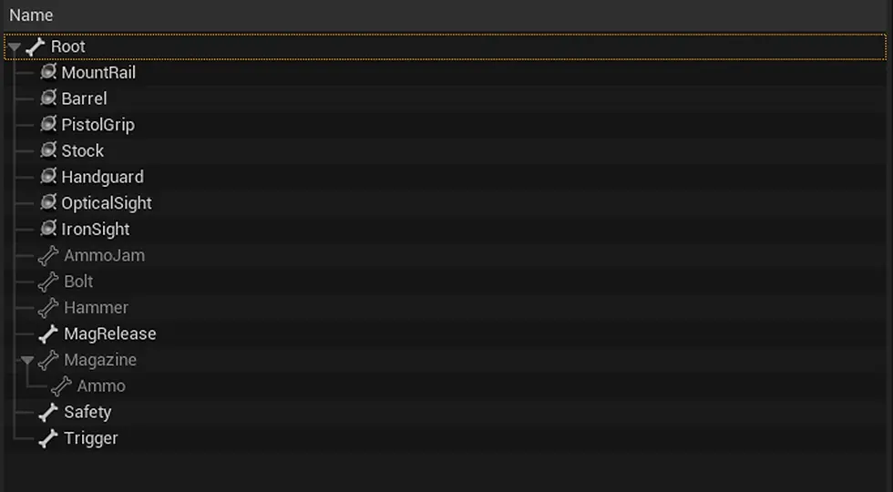 Optimized bones for animation in Unreal Engine