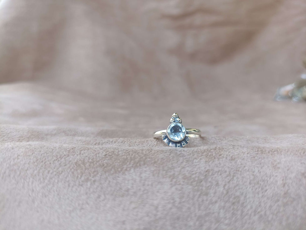 Thumbnail: Faceted TOLA ring Blue topaz