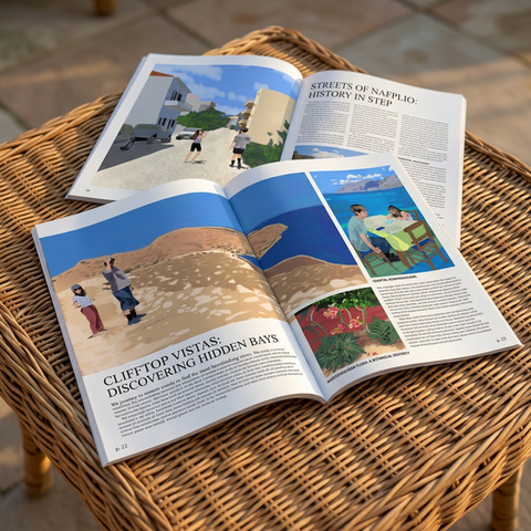editorial illustration series: greek islands / mountains & outdoor