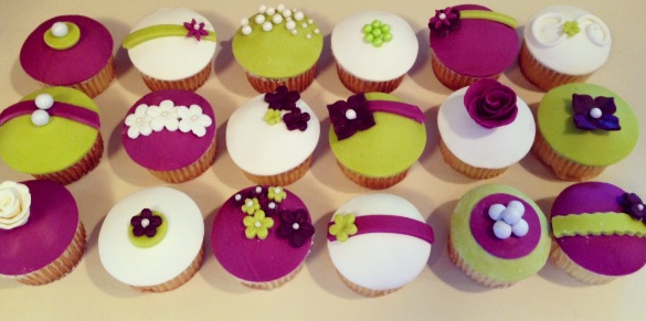 Fondant Floral Bridal Shower Cupcake