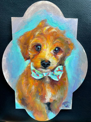 Oil painting of a doodle.