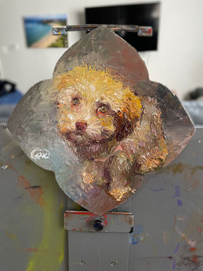 Palette knife pet portrait