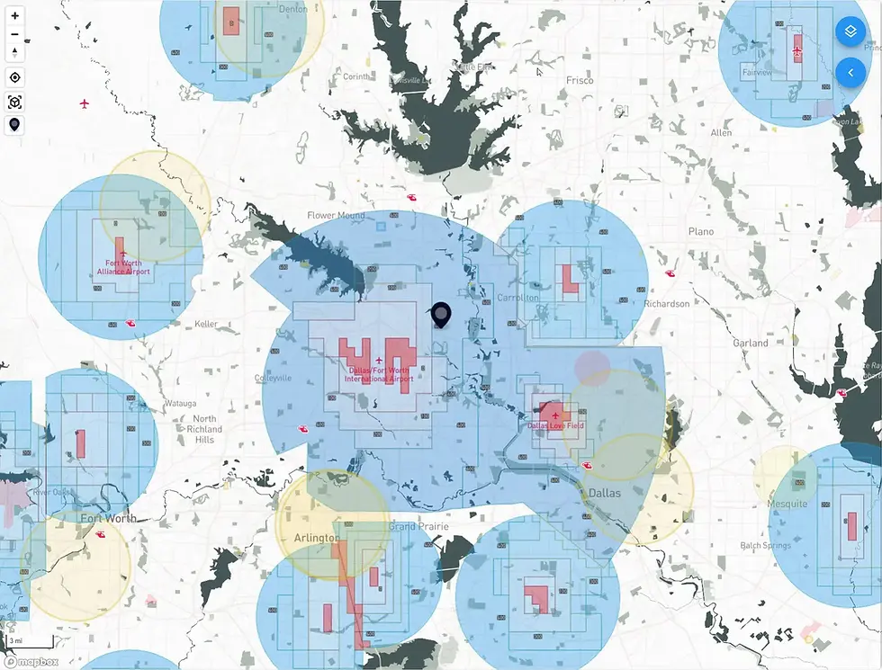 DFW has many airports with overlapping airspace.