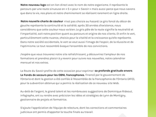 30e anniversaire - Lettre d'ouverture