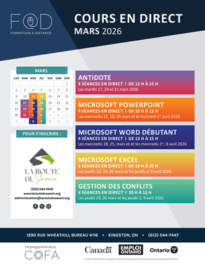 Cours F@D:  Mars 2026