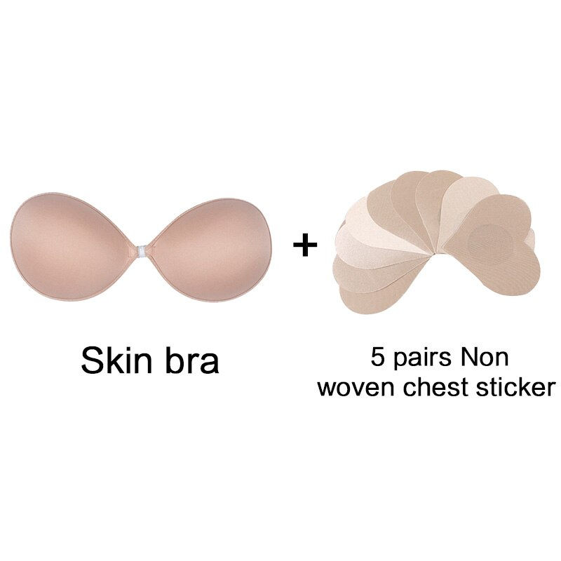 Thumbnail: Push Up Bra Self-Adhesive Seamless Front Closure Strapless Bra