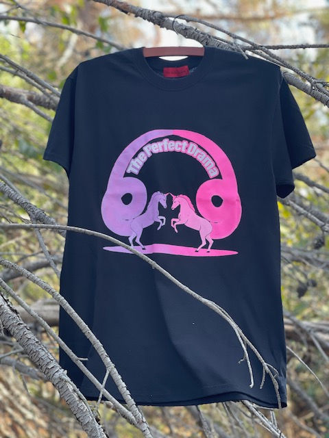 Thumbnail: The Perfect Drama Black T-Shirt Magenta/ Fuchsia Logo