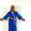 Thumbnail: Vintage Embroidered Reversible Robe/Kimono Royal Blue| Red Floral| Beach Coverup