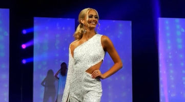 Miss Arkansas Madison white sleeve dress