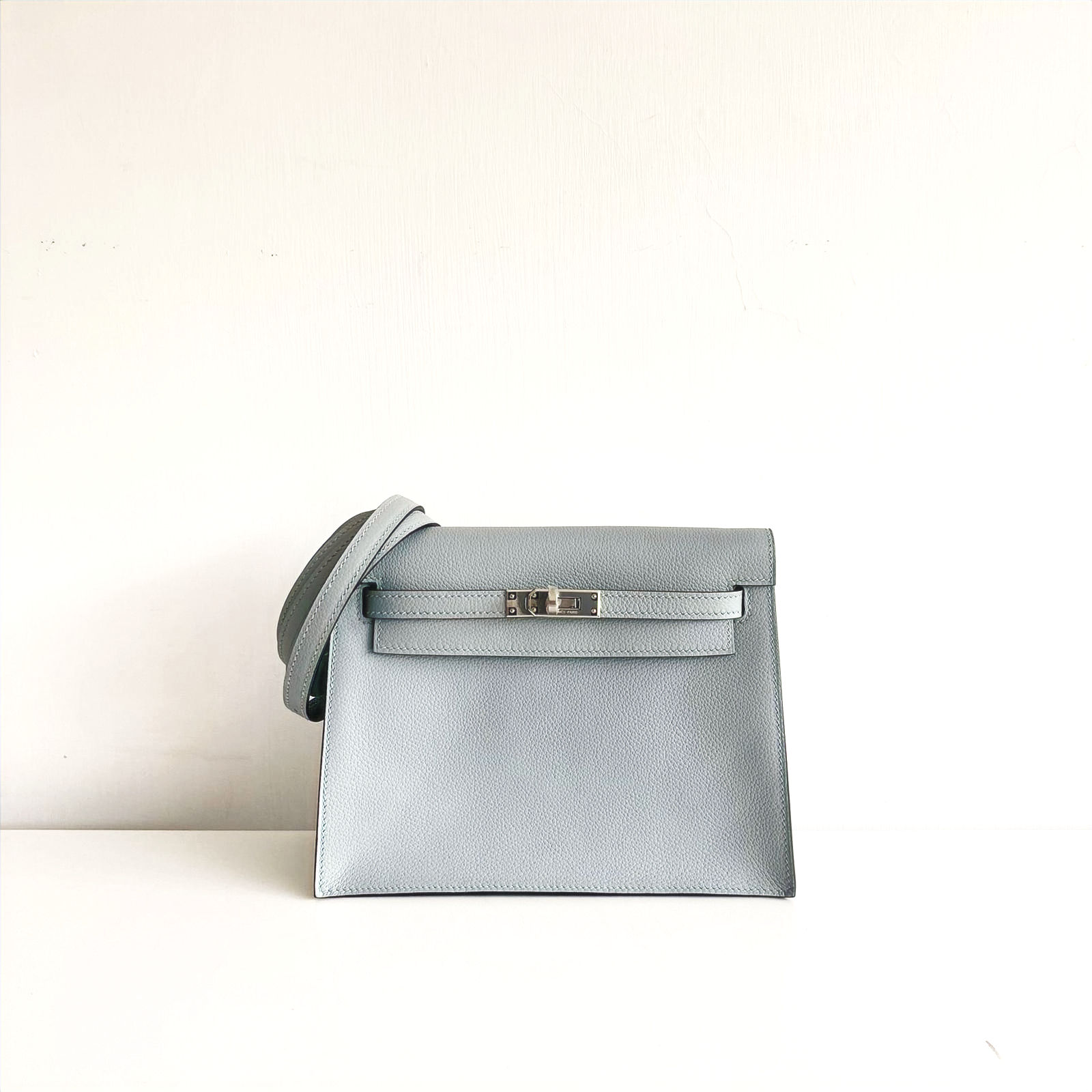 Hermes Kelly Danse Bleu Glacier Evercolor