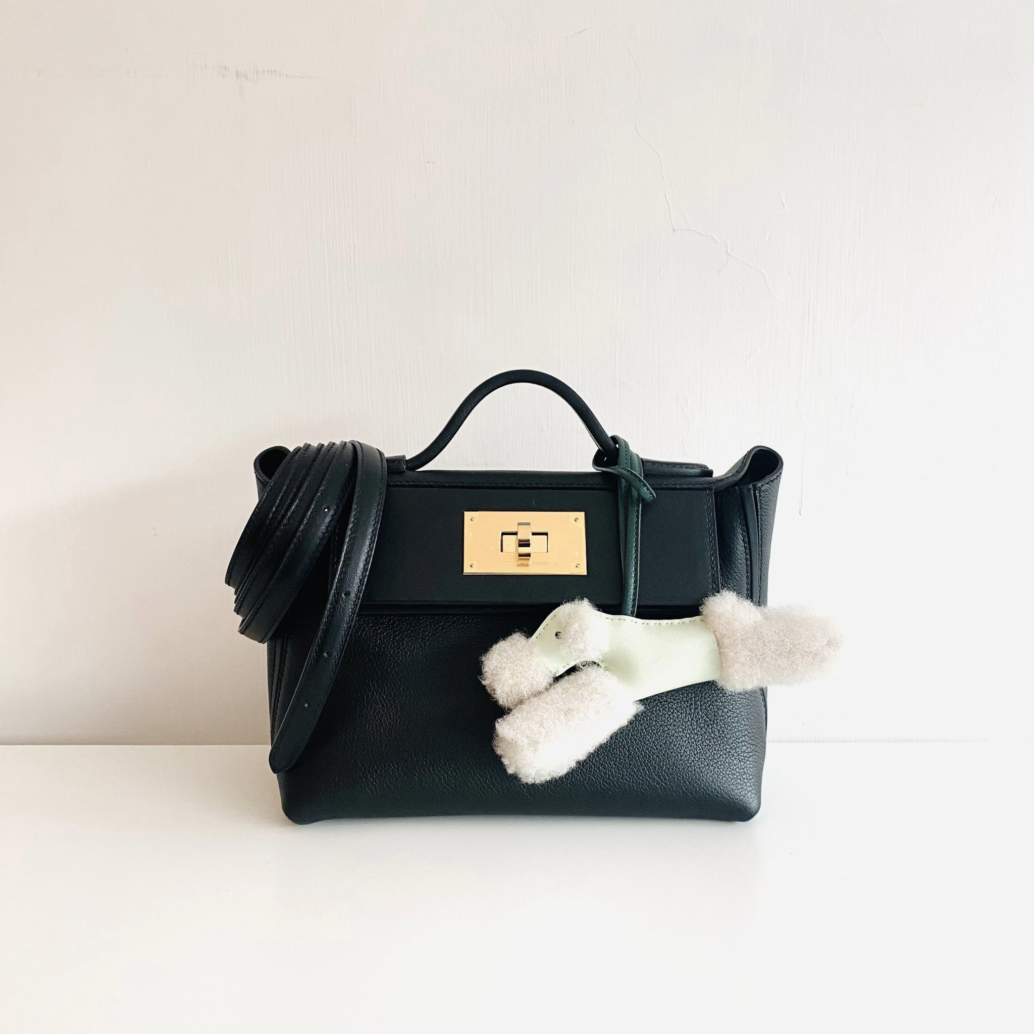 Hermes Mini Kelly 24/24 Mini Noir Evercolor