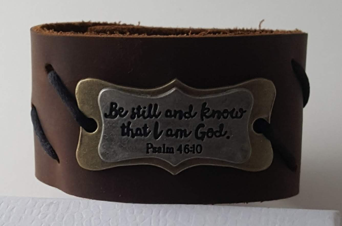 Be still and know I am God leather bracelet