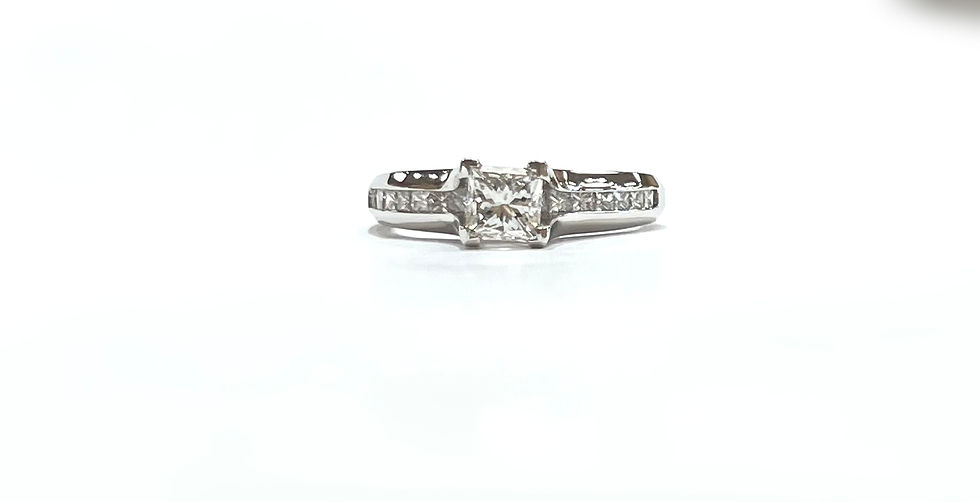 1.11 CT Natural Diamond Engagement Ring in 18K White Gold