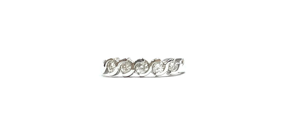 Thumbnail: 0.33 CT Diamond Wedding Ring in 14K White Gold 