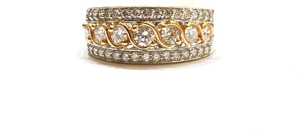 10K Rose Gold and White Gold Ladies Diamond Ring 1.00 CT