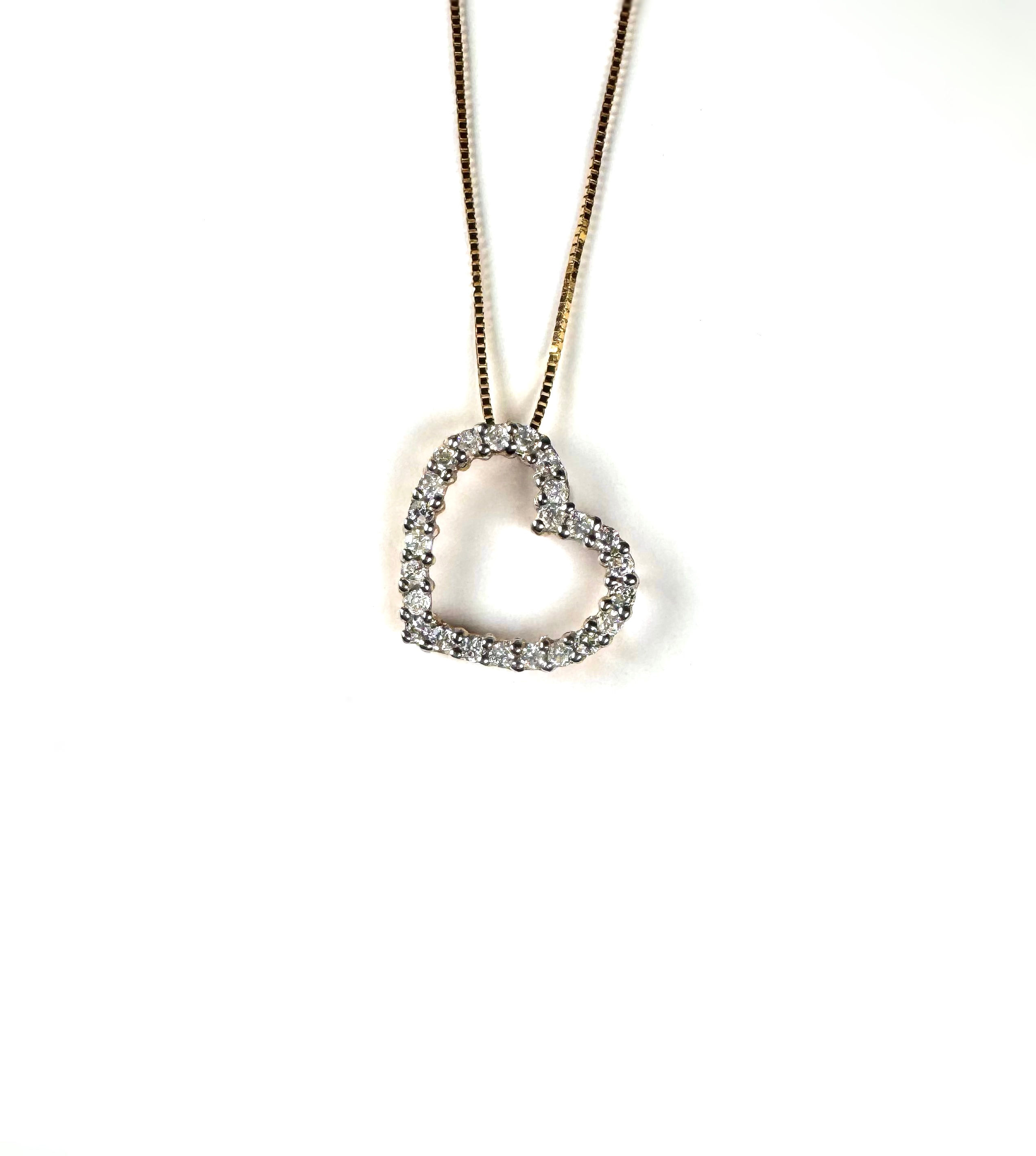 0.25 Carat Diamond Necklace in 10K Yellow Gold