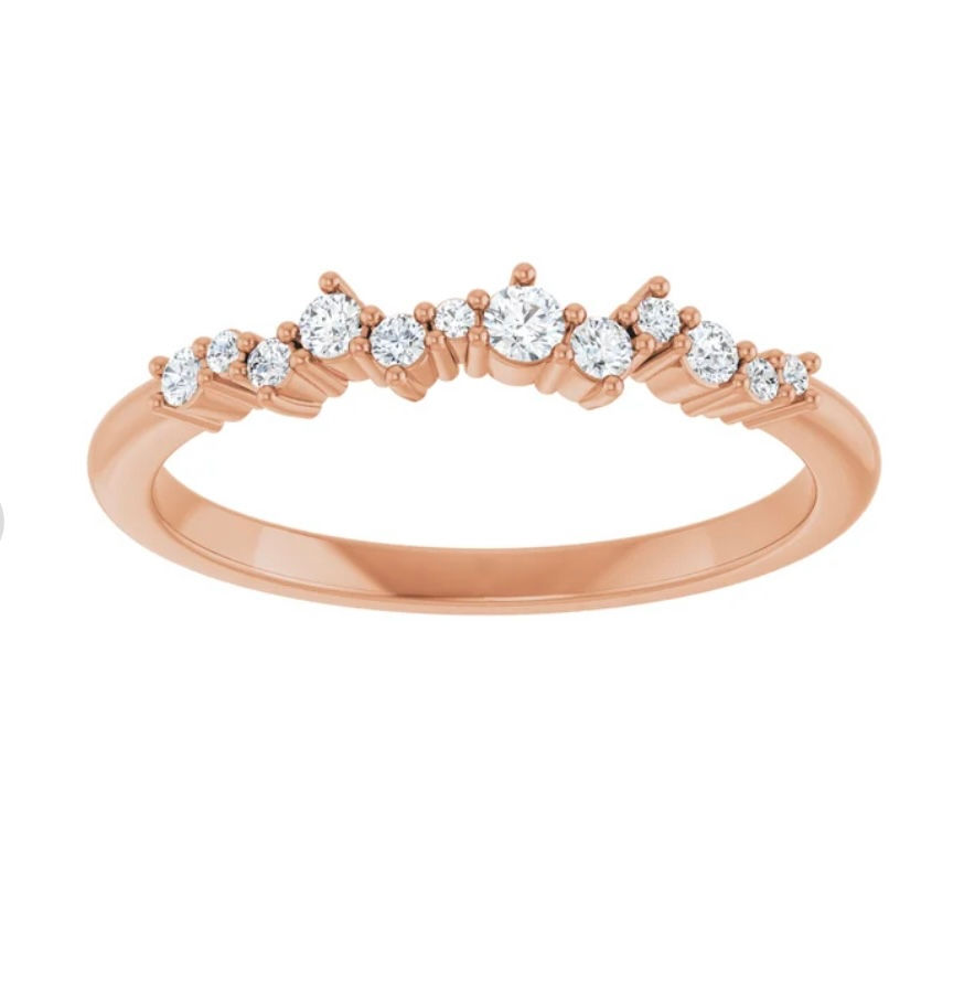 Thumbnail: 0.15 CT Lab-Grown Diamond Stackable Ring 10K 