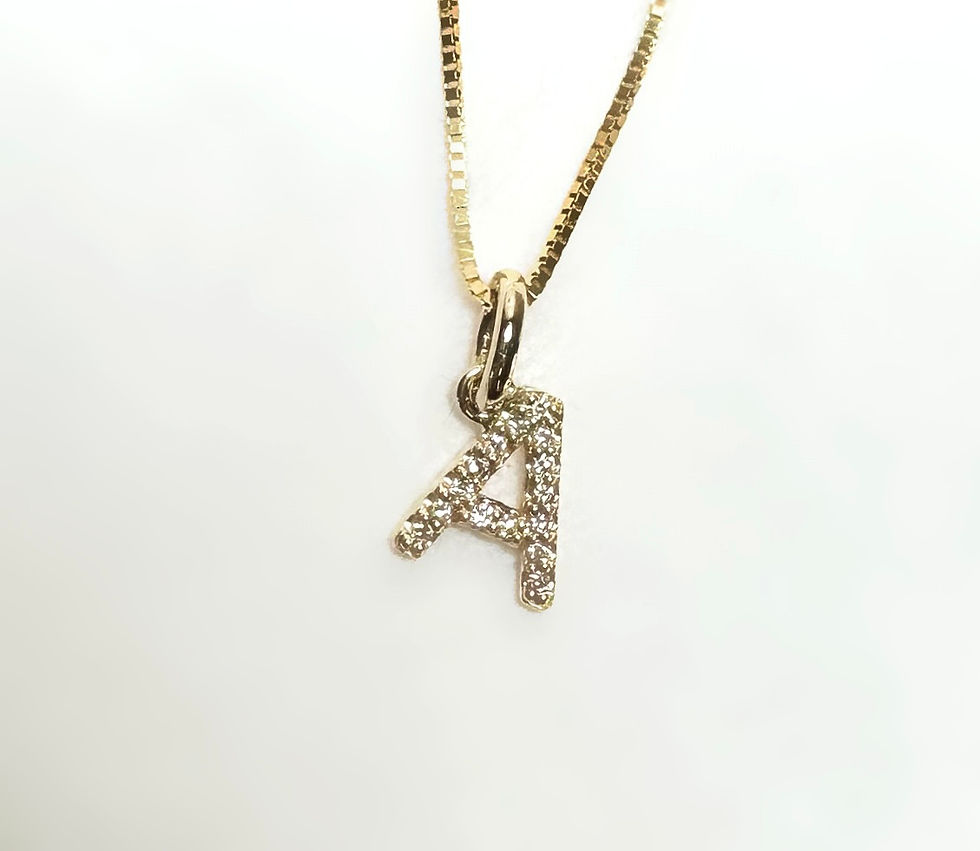 Thumbnail: 10K Initial Necklace Lab Grown Diamond 0.07 CT