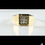 Thumbnail: Sterling Silver  Men’s Round Diamond Ring in 18K Yellow Gold Plating 