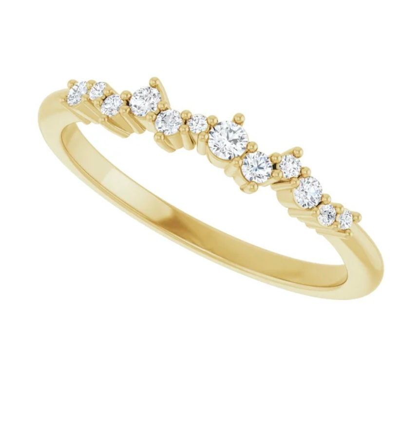 Thumbnail: 0.15 CT Lab-Grown Diamond Stackable Ring 10K 