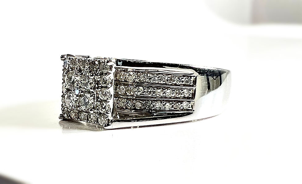 Thumbnail: 14KW Diamond Cluster Engagement Ring 0.75 CT