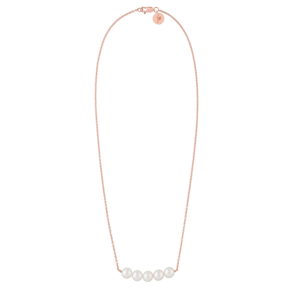 Thumbnail: Pixie 5 Pearl Necklace - Silver or Rose Gold plated