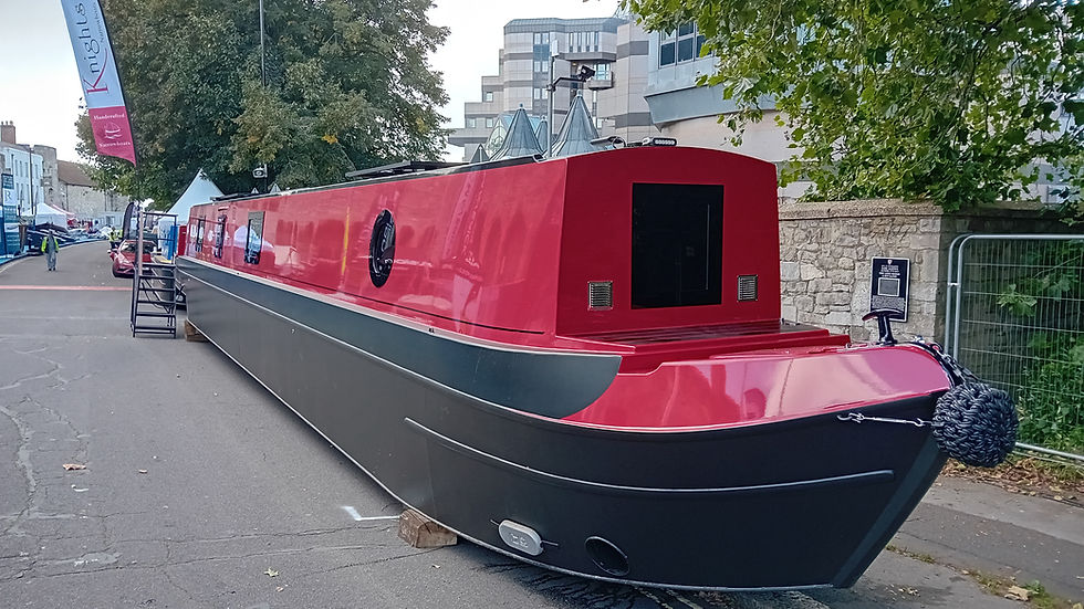 Close-up view of a boat's bow design showcasing its features