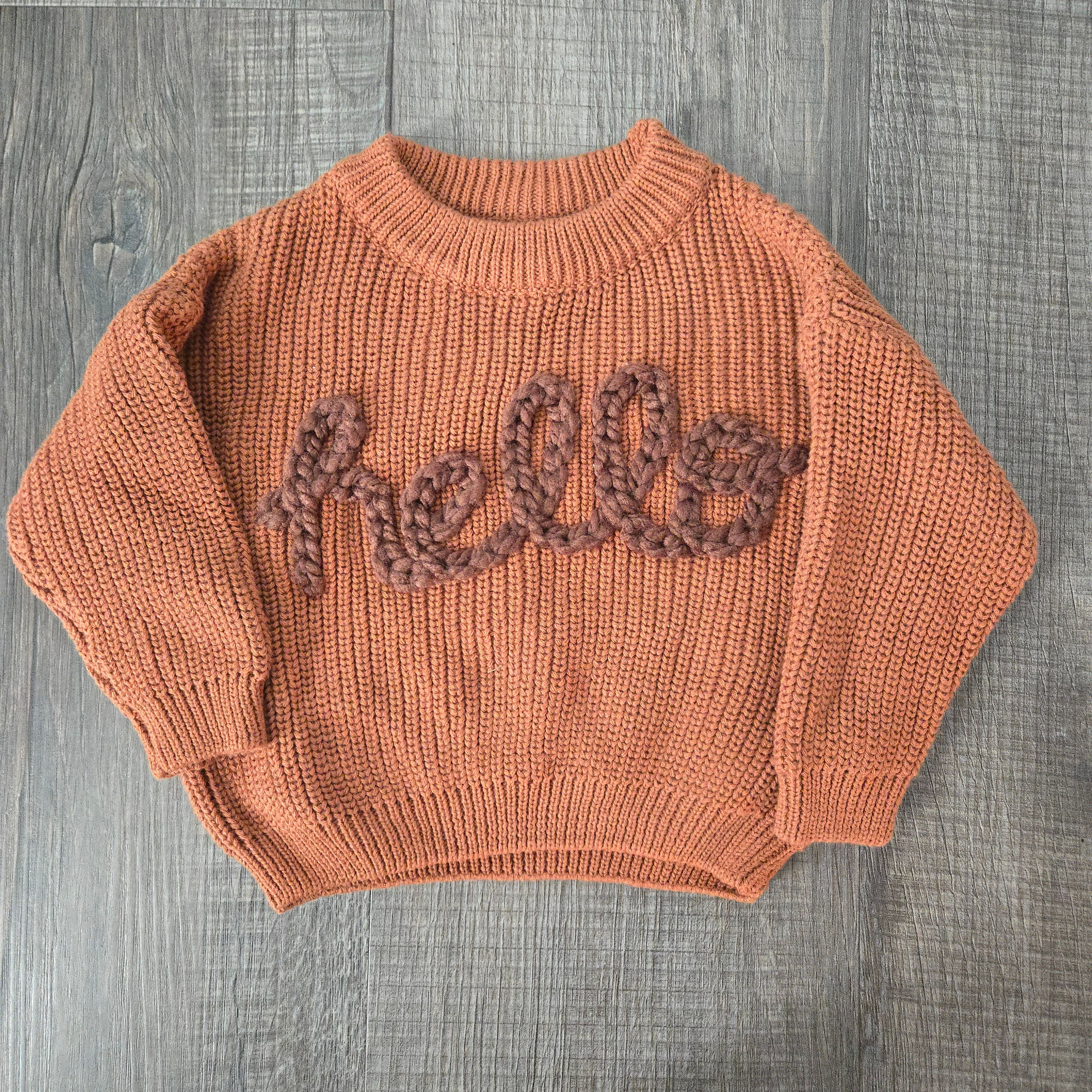 0-3M hello Sweater in Copper