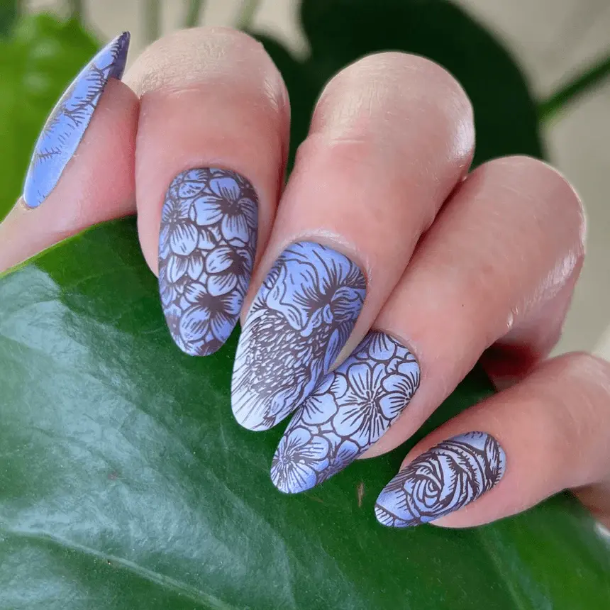 Thumbnail: Pretty Petals (M571) - Nail Stamping Plate