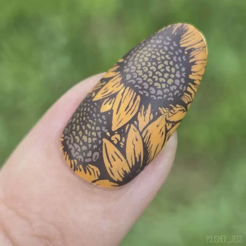 Thumbnail: Sunflower Fields (M602) - Nail Stamping Plate