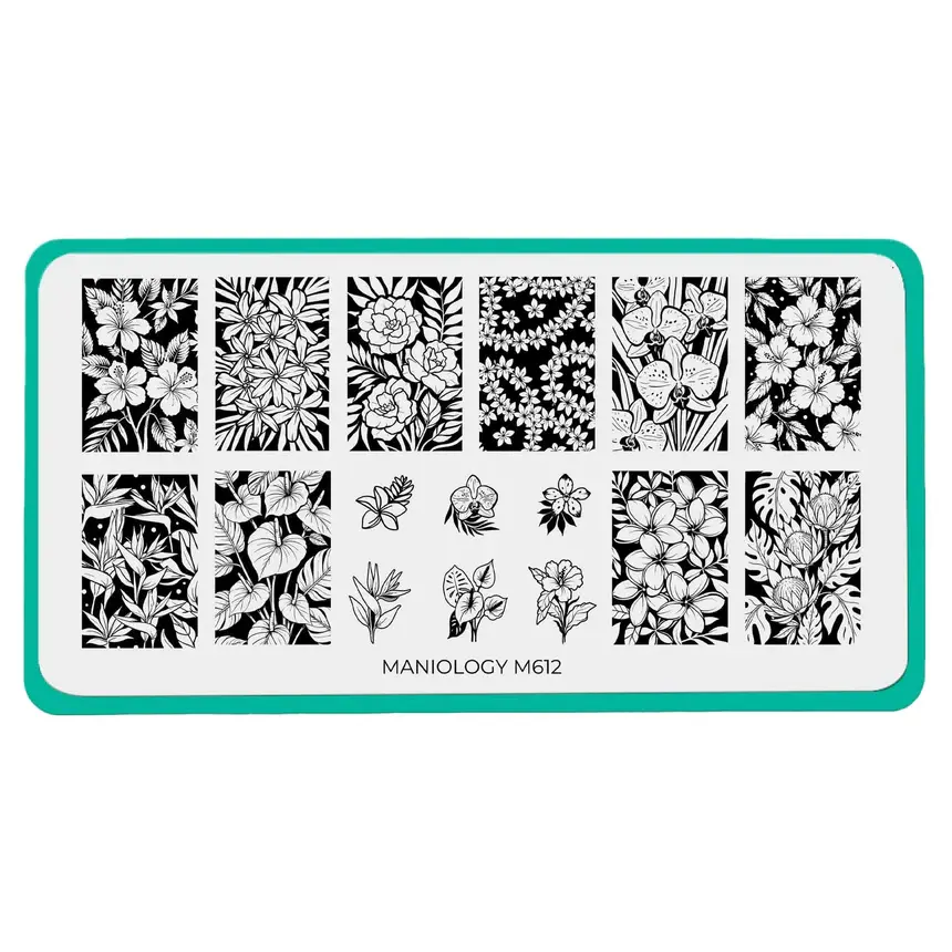 Thumbnail: Rainforest Blooms (M612) - Nail Stamping Plate