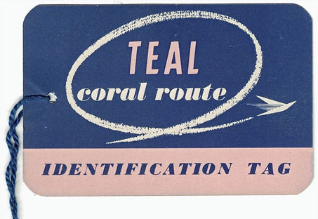 TEAL Baggage Label from the TEAL Motor Lodge Collection