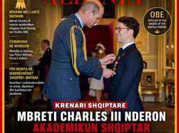KRENARI SHQIPTARE – MBRETI CHARLES III NDERON AKADEMIKUN SHQIPTAR ANDI HOXHAJ ME TITULLIN OBE.