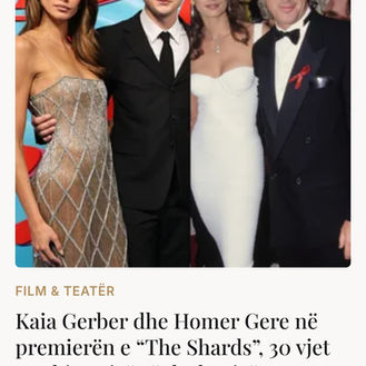 Katia Geber dhe Homer Gere në premieren "The Shard" rikthim simbolik i historisë.