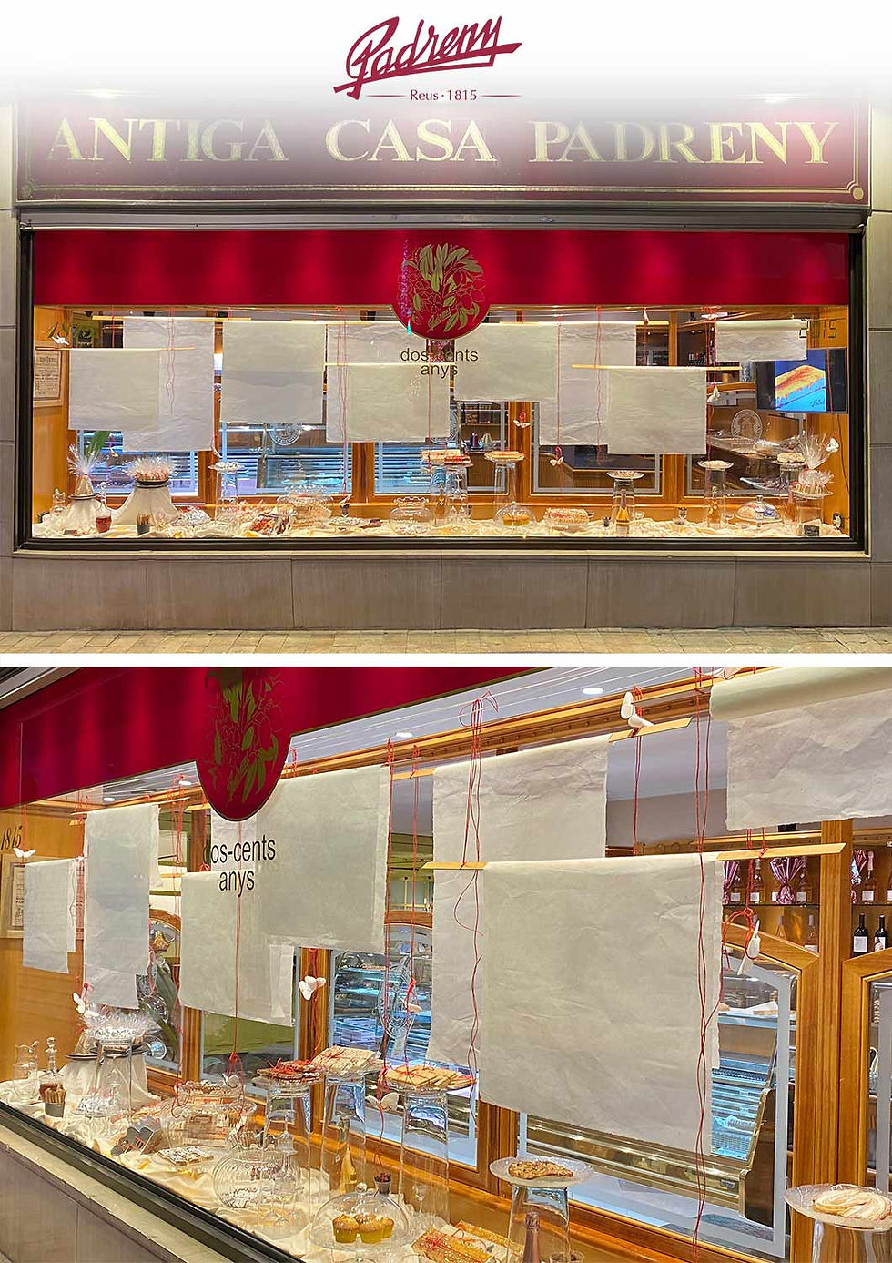 Escaparate de Navidad de Confitería Padreny de Reus en Tarragona