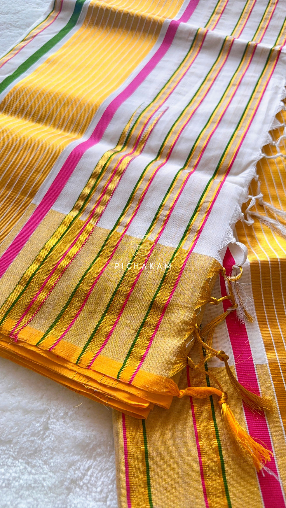 Thumbnail: ~VASANTHAM~ Kasavu saree with unique zari lines on body and grand pallu