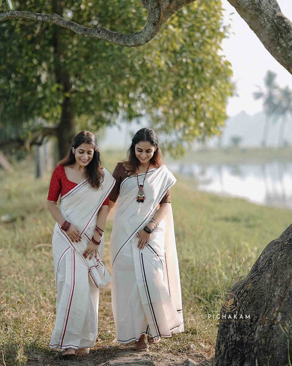 Thumbnail: Pure handloom traditional Puliyirakara set mundu