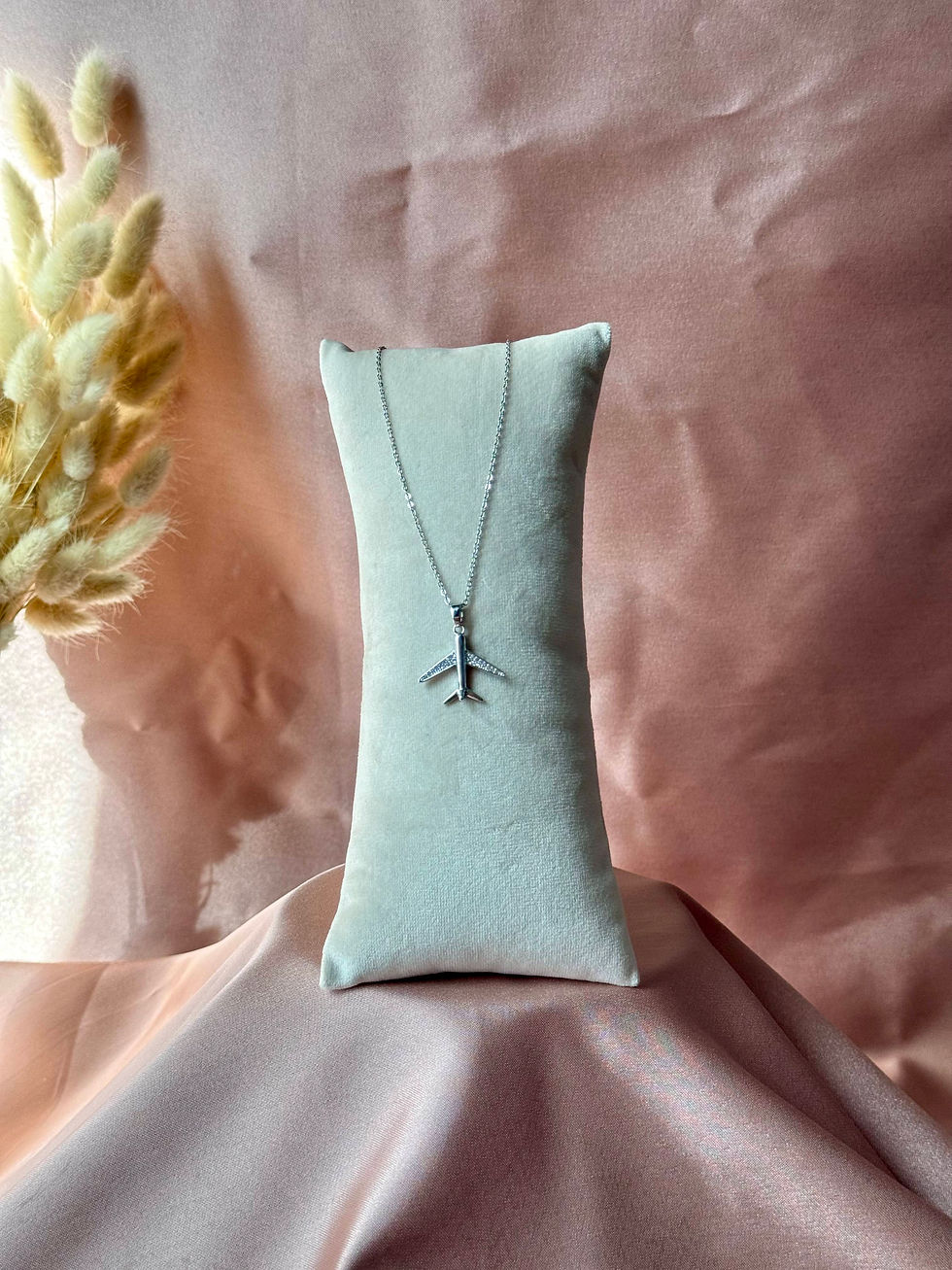 Uçak silver çelik kolye